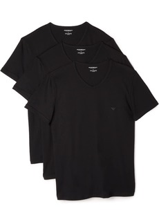 Emporio Armani Men's Cotton V-Neck T-Shirt 3-Pack New