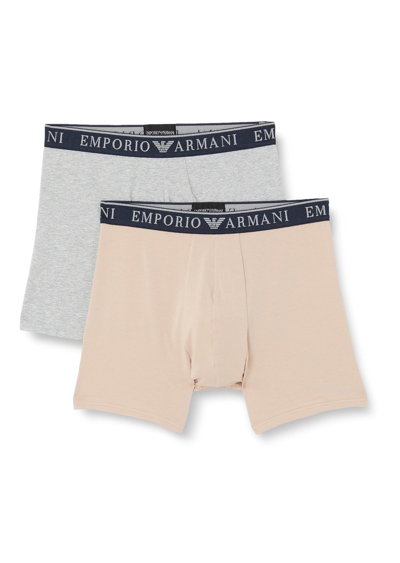 Emporio Armani Men's Endurance 2 Pack Mid Waist Boxer