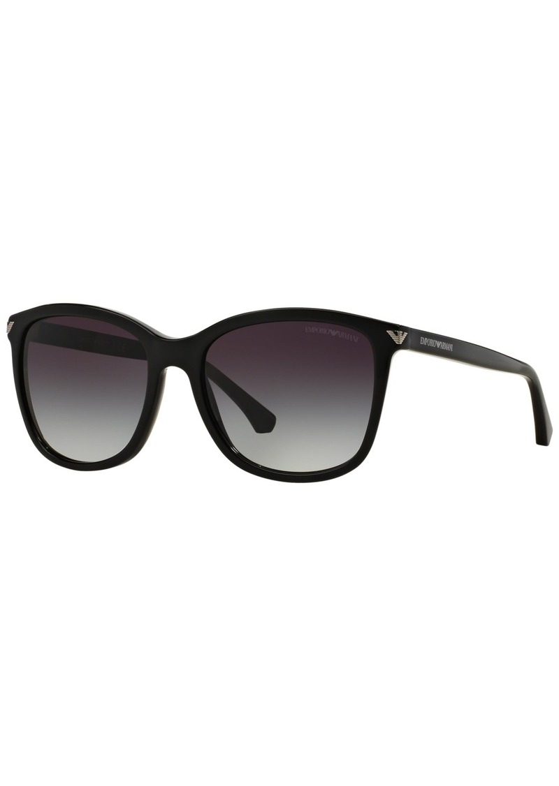 Emporio Armani Women's Low Bridge Fit Sunglasses, EA4060F - Shiny Black
