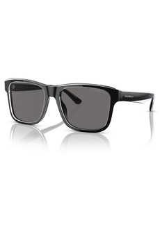 Emporio Armani Men's Polarized Sunglasses, Polar EA4208 - Shiny Black, Top Crystal