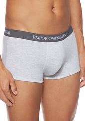 Emporio Armani Men's Pure Cotton Men's 3 Pack Trunk Underwear -grey/white/black