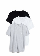 Emporio Armani mens Pure Cotton Men's 3 Pack V-neck T-shirt T Shirt   US