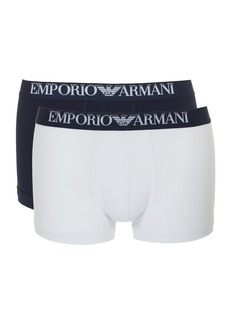 Emporio Armani Men's Ribbed Stretch Cotton 2-Pack Trunk