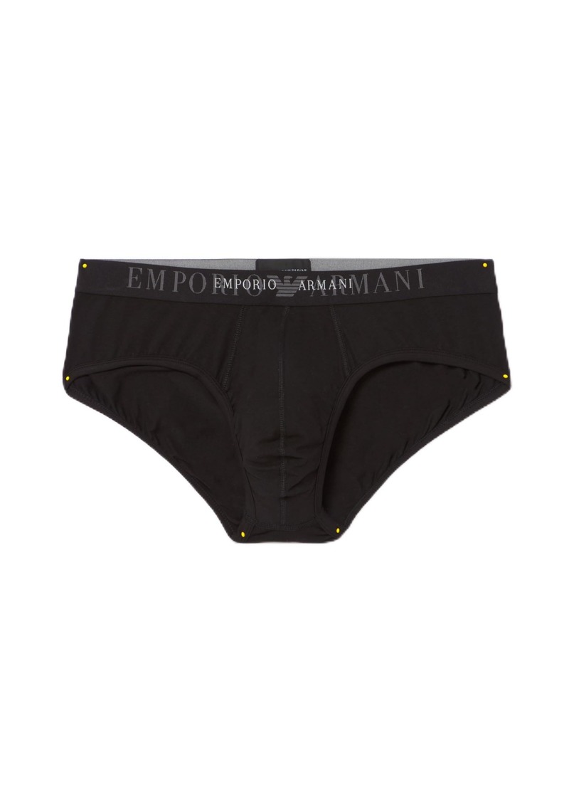 Emporio Armani Men's Rubber Pixel Logo Brief