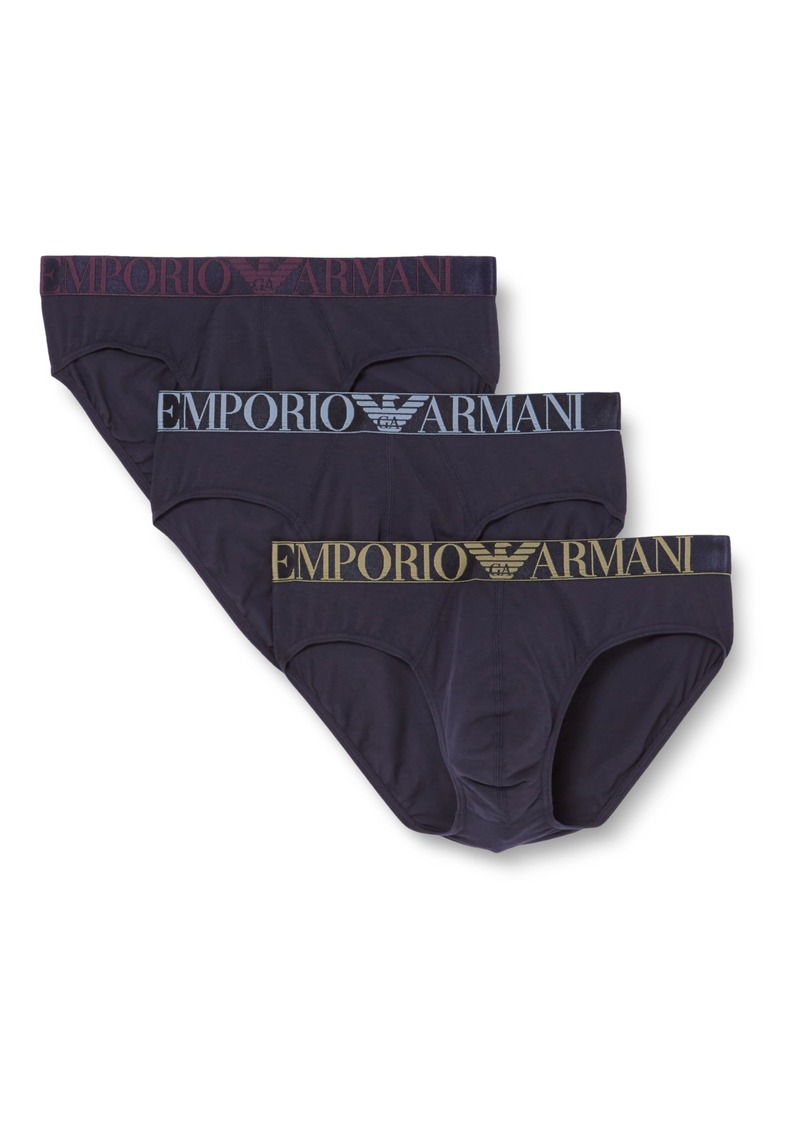 Emporio Armani Men's Shiny Logoband 3-Pack Brief