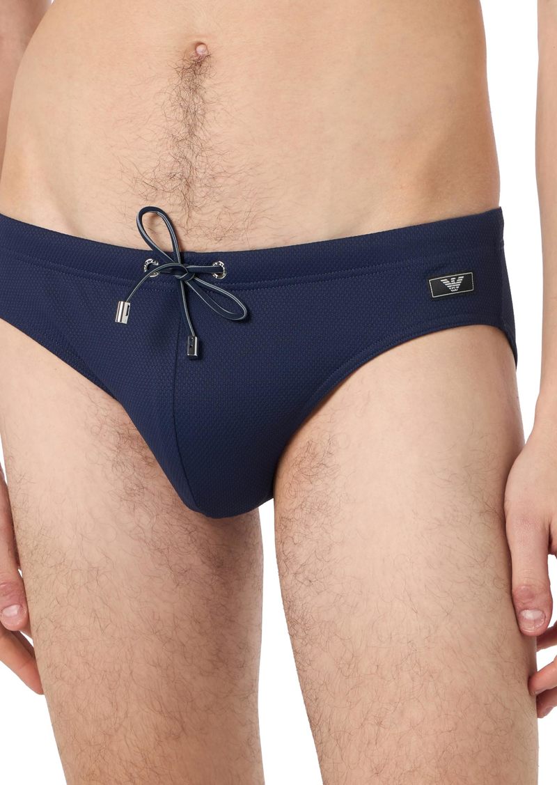 Emporio Armani Men's Standard Metal Label Swim Brief