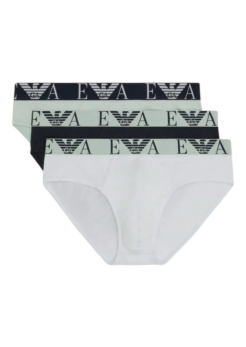 Emporio Armani Men's Stretch Cotton Bold Monogram 3-Pack Brief