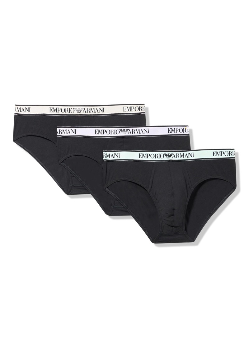 Emporio Armani Men's Stretch Cotton Core Logoband 3-Pack Brief