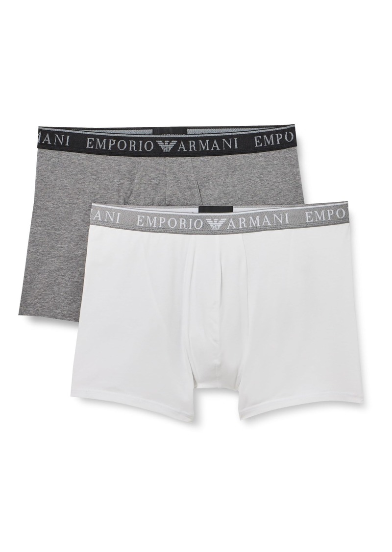 Emporio Armani Men's Stretch Cotton Endurance 2-Pack Midwaist Boxer