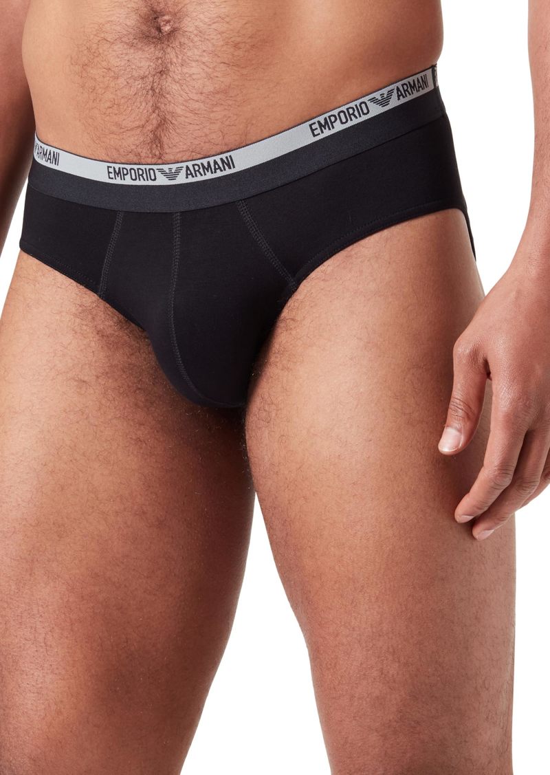 Emporio Armani Men's Stretch Cotton Piping Logoband Brief