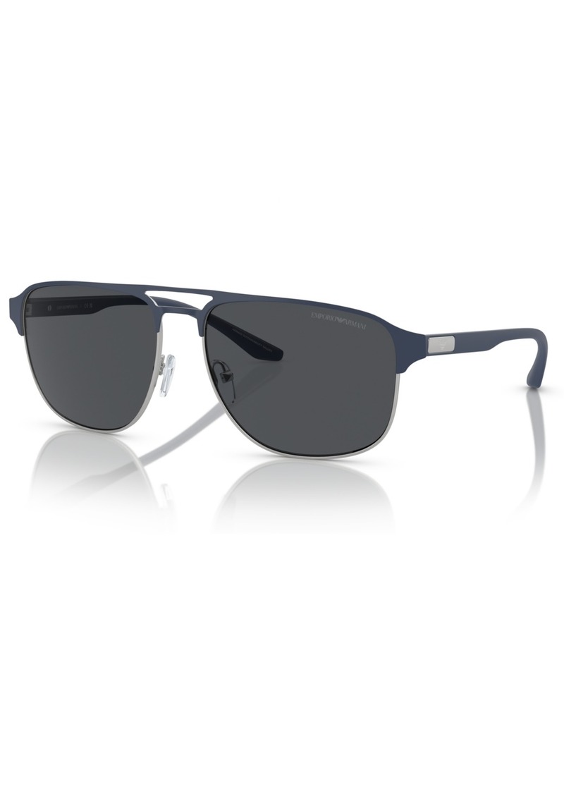 Emporio Armani Men's Sunglasses EA2144 - Matte Silver, Bluette