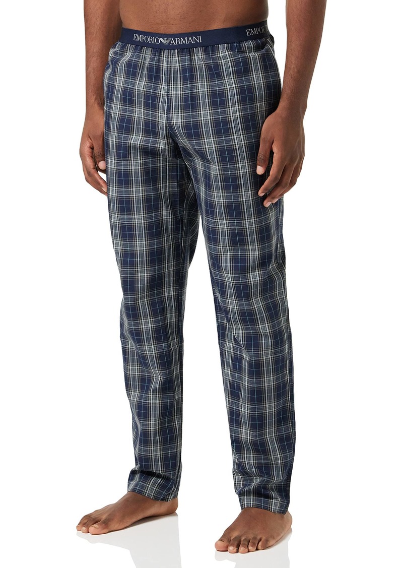 Emporio Armani Men's Yarn Dyed Woven Pants