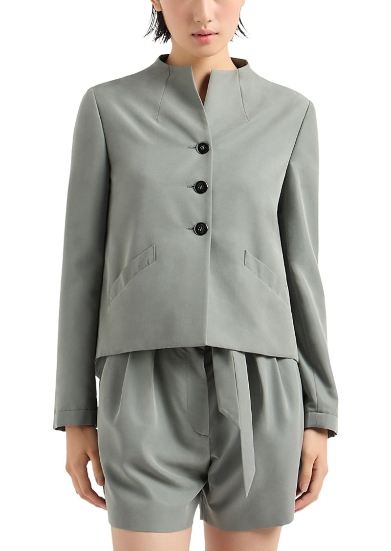 Emporio Armani Mock Neck Split Hem Jacket