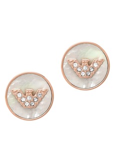 Emporio Armani Mother-of-Pearl Stud Earrings in Copper at Nordstrom Rack