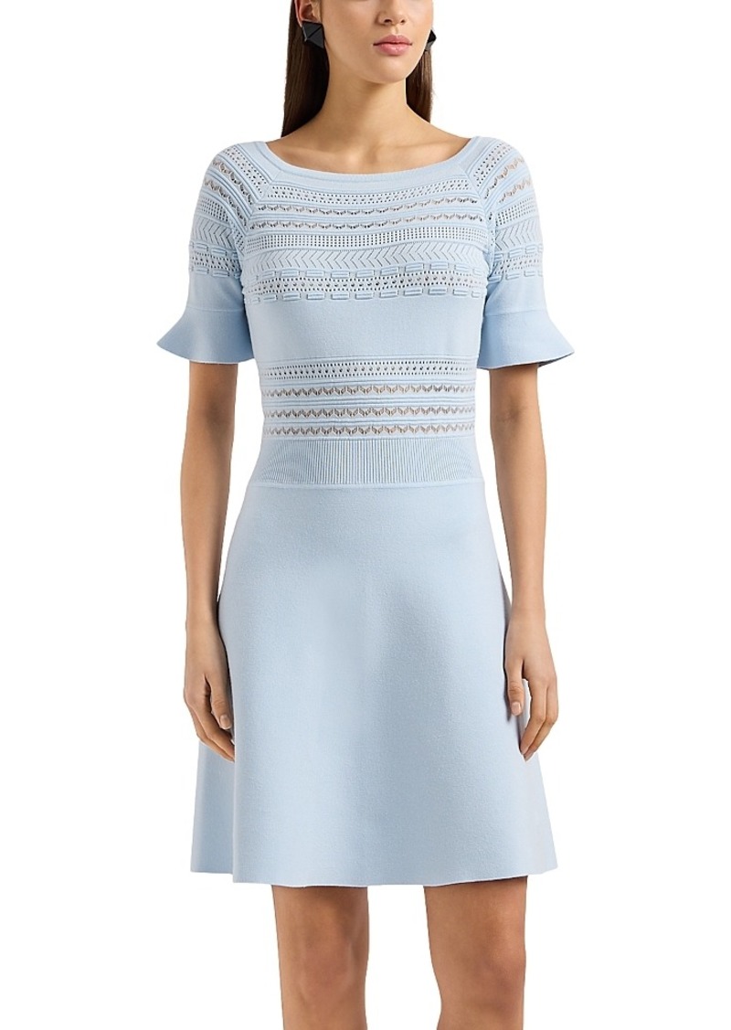 Emporio Armani Multi Stitch Short Sleeve Knit Dress