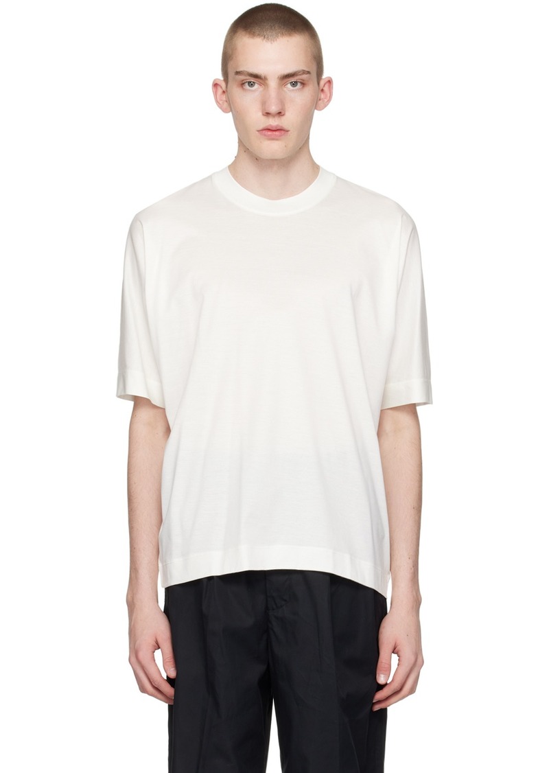 Emporio Armani Off-White Embroidered T-Shirt