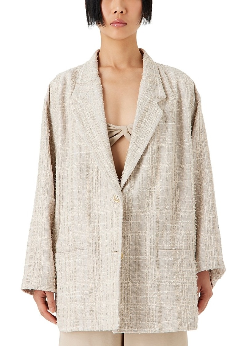 Emporio Armani Oversized Check Tweed Blazer