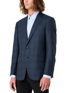 Emporio Armani Plaid Single Breasted Notch Lapel Suit Jacket