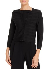 Emporio Armani Pleated-Panel Cropped Knit Jacket
