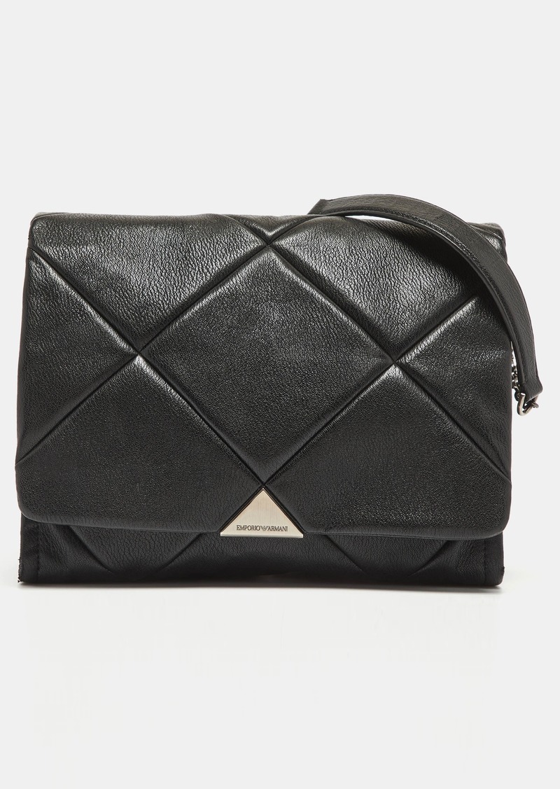 Emporio Armani Quilted Faux Leather Noelle Flap Shoulder Bag