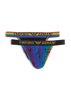Emporio Armani Rainbow Logo Stretch Cotton Jockstrap 2 Pack
