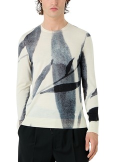 Emporio Armani Regular Fit Abstract Print Wool Sweater