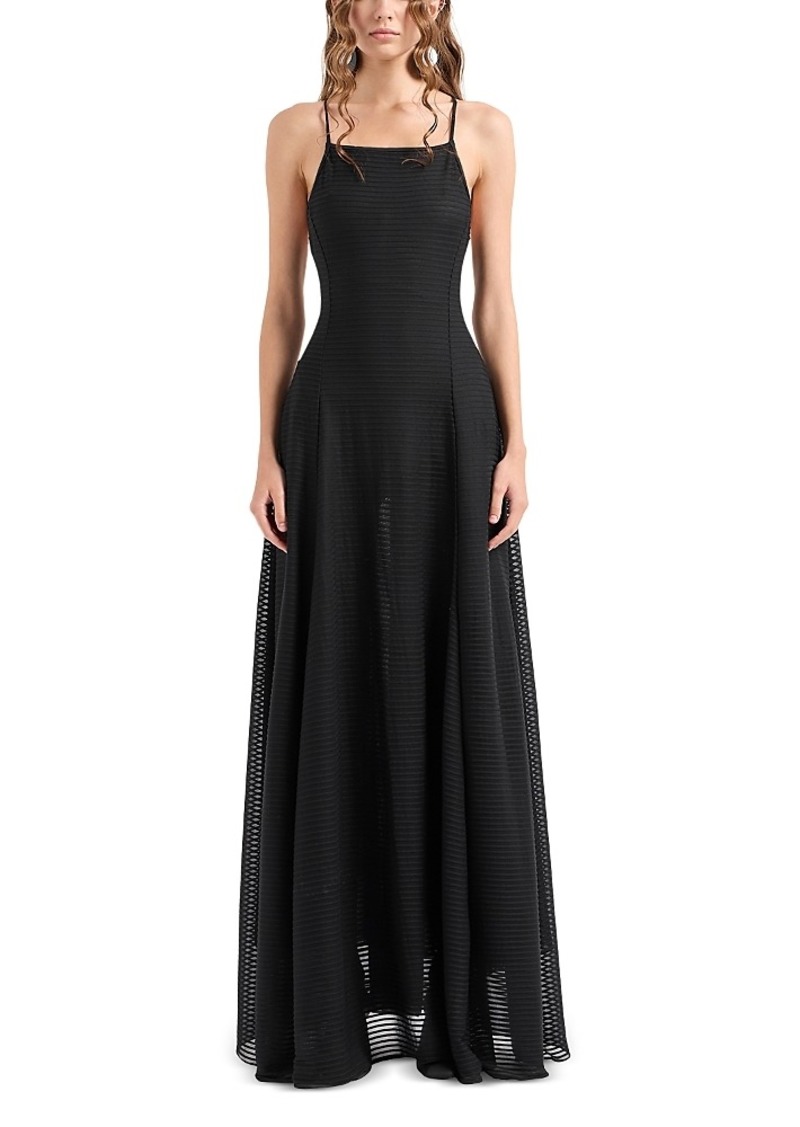 Emporio Armani Shadow Stripe Sleeveless Maxi Dress