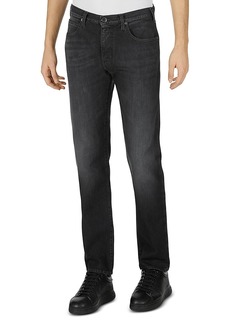 Emporio Armani Straight Fit Jeans in Solid Black