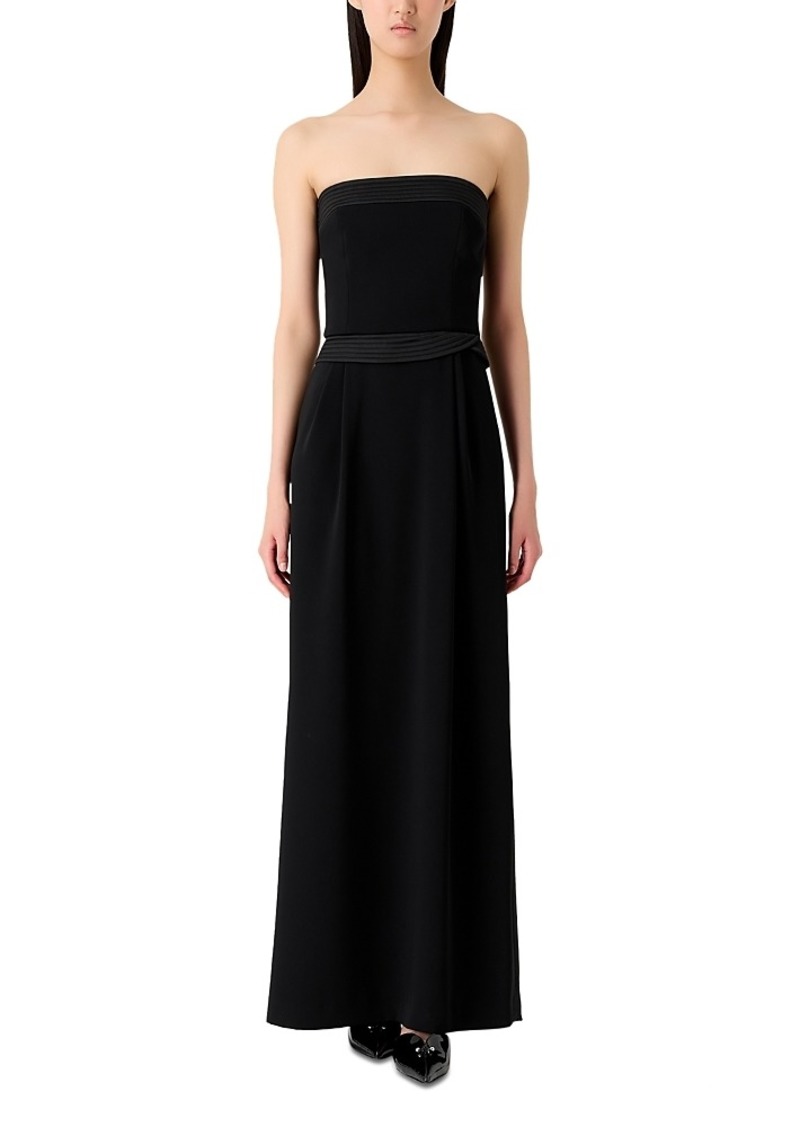 Emporio Armani Strapless Technical Crepe Maxi Dress