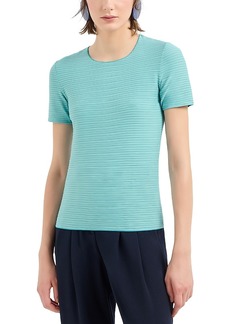 Emporio Armani Stretch Jacquard Jersey Short Sleeve Top