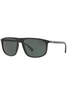 Emporio Armani Sunglasses, EA4118 - BLACK RUBBER / GREEN