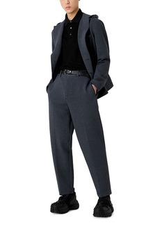 Emporio Armani Tech Jersey Regular Fit Hooded Double Breasted Blazer