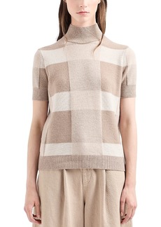 Emporio Armani Turtleneck Checkered Sweater