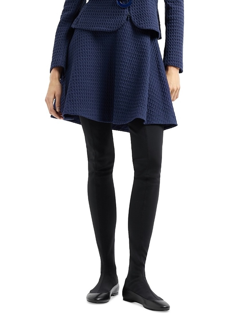 Emporio Armani Waffle Effect Knit Flared Skirt