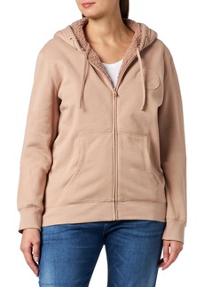 Emporio Armani Women's Fuzzy Fleece Full Zip Hooded Jacket