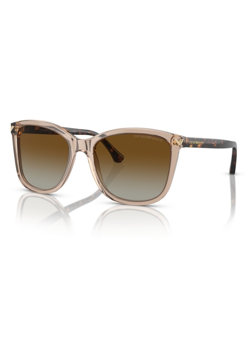 Emporio Armani Women's Polarized Sunglasses, Gradient Polar EA4060 - Transparent Tundra