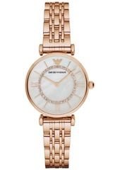 Emporio Armani Women's Rose Gold-Tone Stainless Steel Bracelet Watch 32mm AR1909