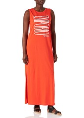 Emporio Armani Women's Standard Sustainable Logo Mix Long Tank Dress