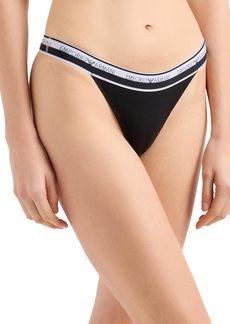 Emporio Armani Women's Stretch Cotton Logoband 2-Pack T-Thong