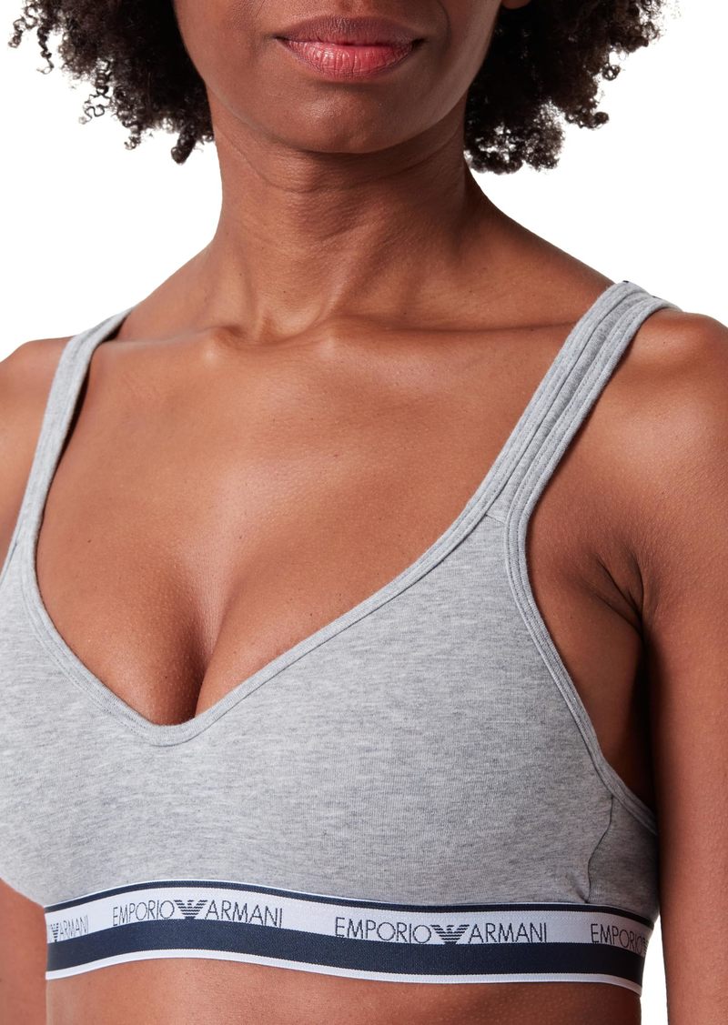 Emporio Armani Women's Stretch Cotton Logoband Padded Bralette