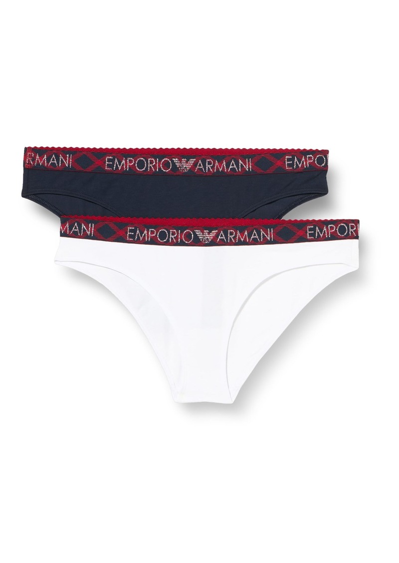 Emporio Armani Women's Tartan Christmas Cotton 2 Pack Brief