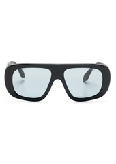 Armani engraved-logo oversize-frame sunglasses