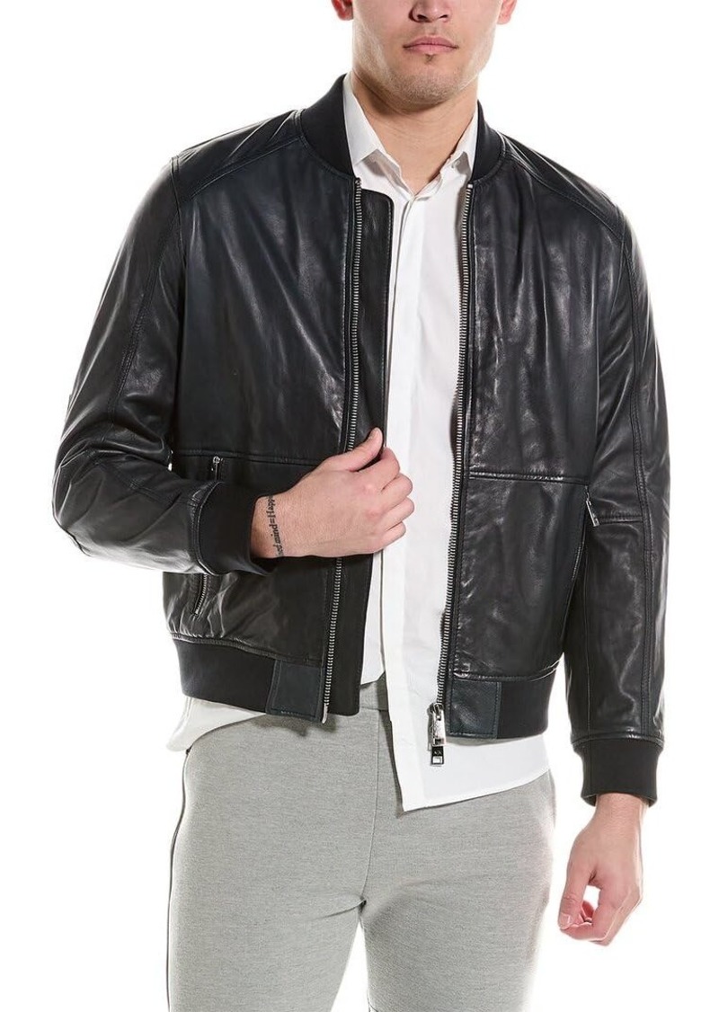 A | X ARMANI EXCHANGE Men's Leather Bomber Jacket  M