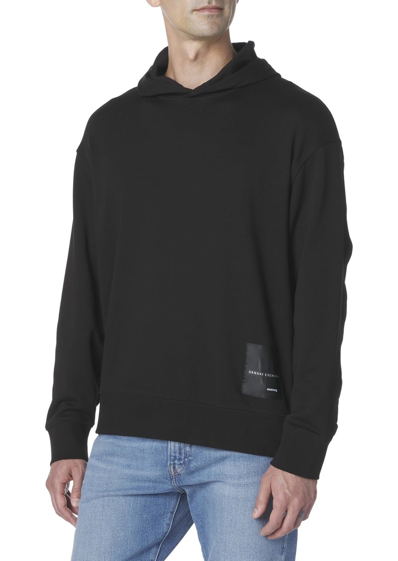 A | X ARMANI EXCHANGE Men's Limited Edition Mixmag Collection Logo Patch Pullover Hoodie