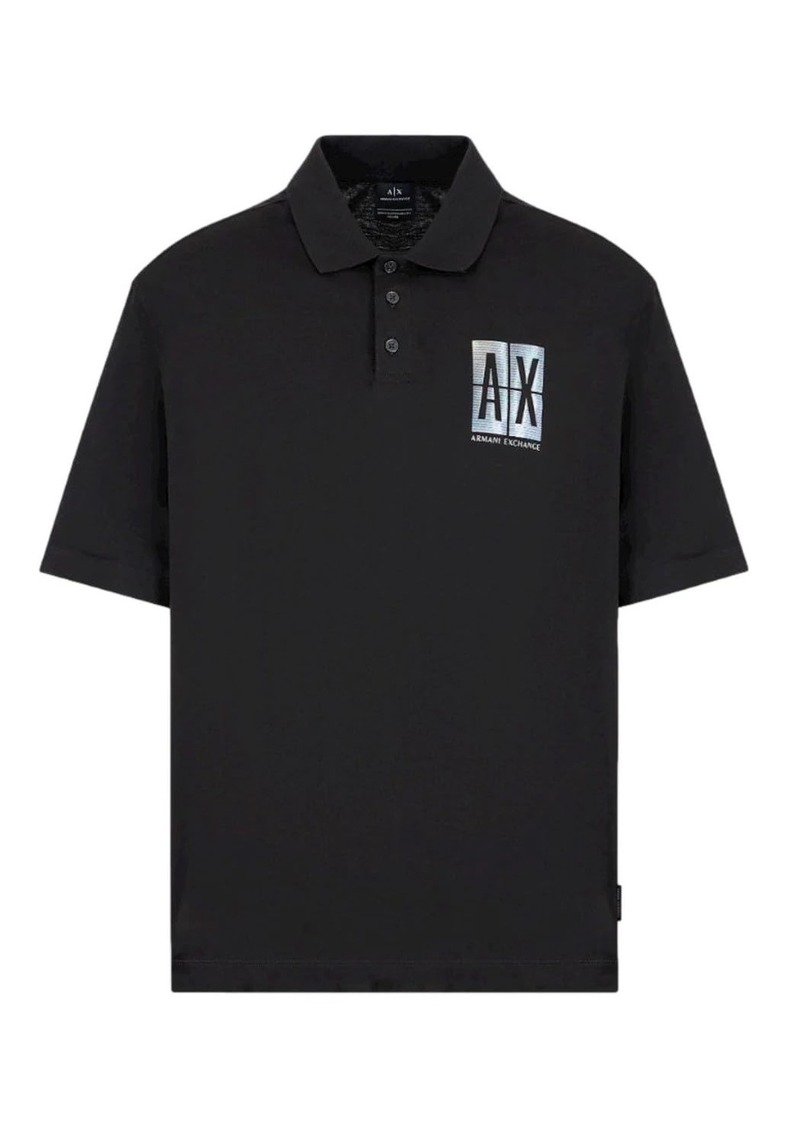 A | X ARMANI EXCHANGE Men's Loose Fit Colored Box Logo Polo