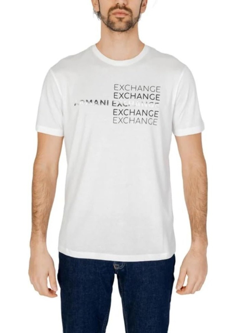 A | X ARMANI EXCHANGE Men's Regular Fit Cotton Armani Exchange Repeat Logo Tee Off White