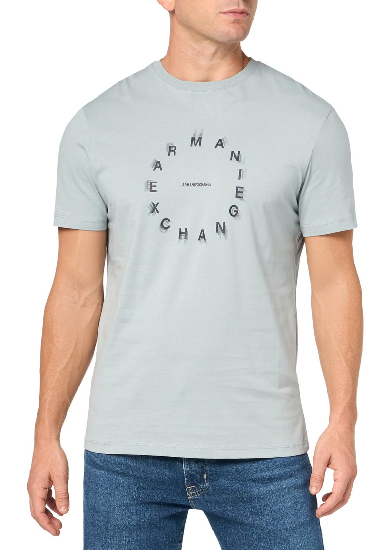 A | X ARMANI EXCHANGE Men's Regular Fit Cotton Circle Letter Logo Tee