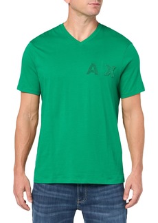 A | X ARMANI EXCHANGE Men's Regular Fit Cotton V Neck Sponge Logo Tee