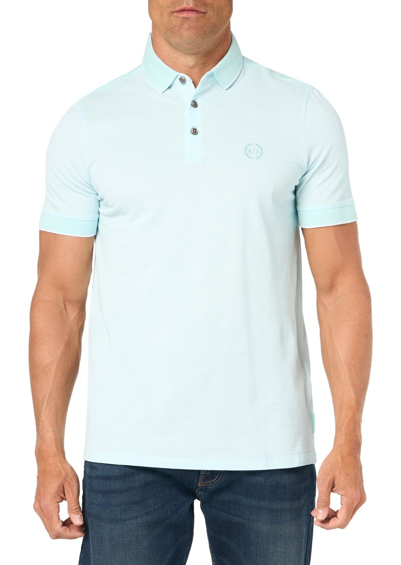 A | X ARMANI EXCHANGE Men's Slim Fit Cotton Piquet Heathered Polo