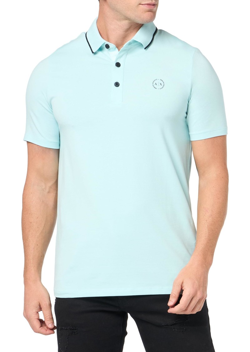 A | X ARMANI EXCHANGE Men's Slim Fit Stretch Cotton Jersey Polo PLUME